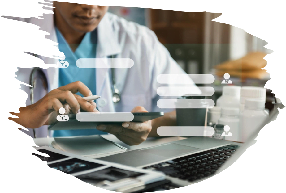 Digital Transformation in Healthcare   Physician using Tab
