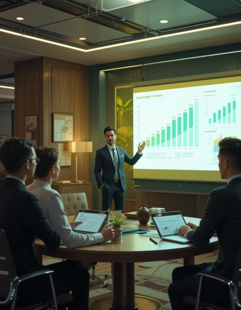 Holographic presentation of actionable analytics insights for executive teams